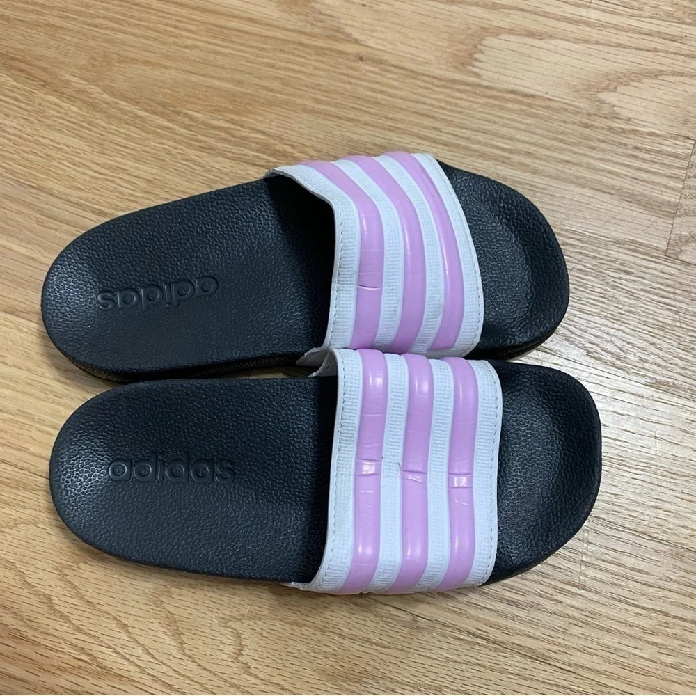 Adidas Purple Slide Sandals Sz 12 Kids Girls Open Toe Shoes
